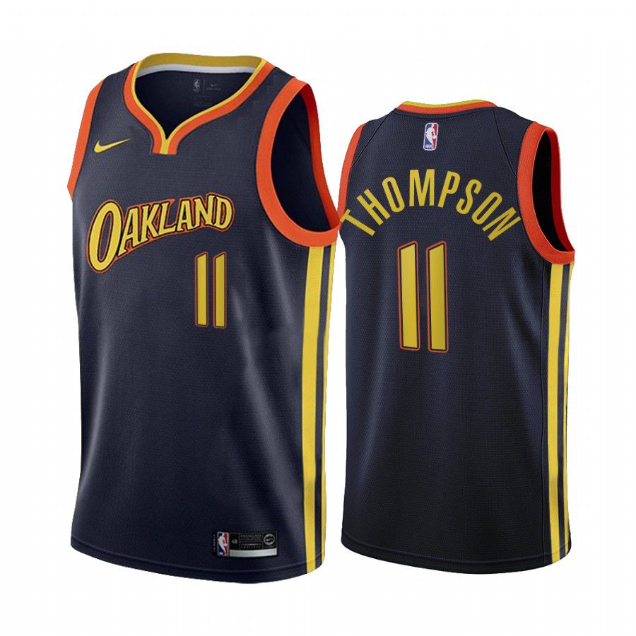 Men Golden State Warriors #11 klay thompson navy city edition oakland 2020 nba jersey->customized nba jersey->Custom Jersey